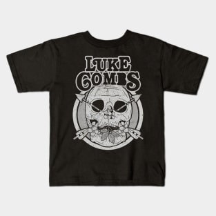 Vintage Skull Luke Combs Kids T-Shirt